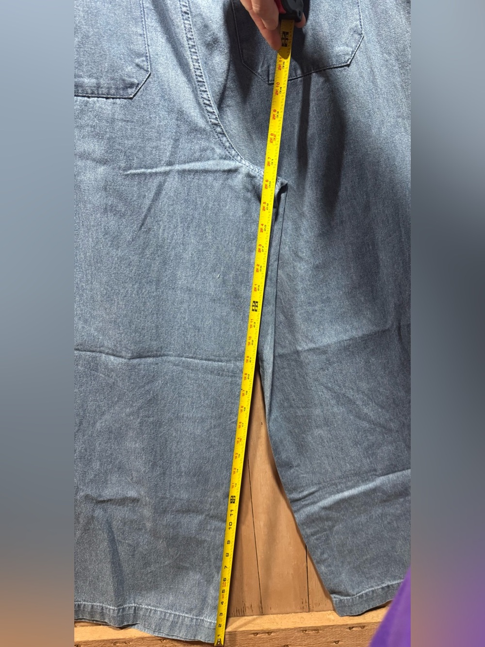 NWT Who What Wear High-Waist Full Length pleated chambray Denim Trousers - Picture 10 of 10